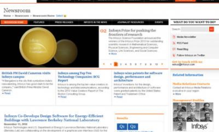 Infosys Technologies ranked top for online Press-friendliness; most fare disastrously