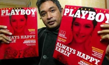 Former editor of Indonesia Playboy faces jail time, stays in hiding